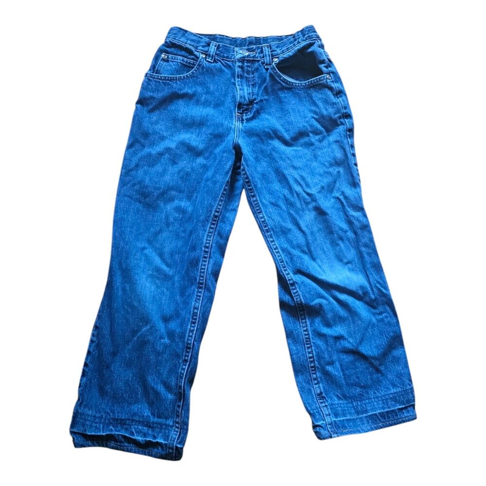 EUC Lee Size 12 Husky Boys Straight Leg Blue Medium Wash Jeans 100% Cotton